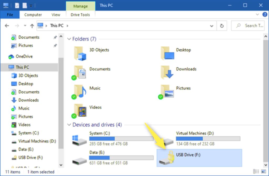 BitLocker encrypted pen drive